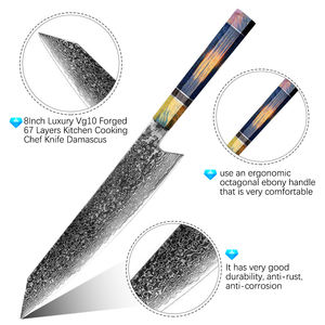 Profesional 8 pollici di lusso Vg10 forgiato 67 strati cucina cucina Chef coltello damasco Kiritsuke coltello - Product Image 4