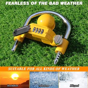 Hitch Lock With Combination 2 Inch Steel Yellow Travel Trailer Boat Truck Security <b>Padlock</b> - Product Image 2