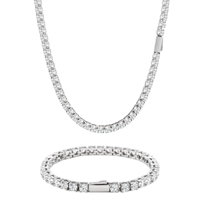 Pulsera de tenis de acero inoxidable para hombre y mujer, estilo hip hop, hecha a mano, geométrica, con circonitas, tipo Miami Cuban Link, en tamaños de 3mm, 4mm y 5mm - Product Image 1