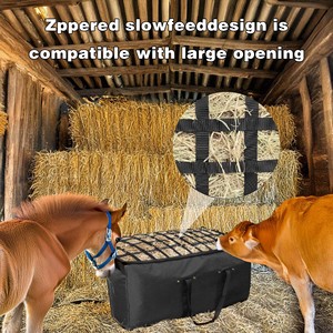 Free sample Portable Large Durable <b>Light</b> Cheap New Slow Feeder <b>Rabbit</b> Round Carry Poly Pvc hay Tote Bale Bags Net for Horses - Product Image 6