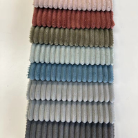 Fabricant chinois populaire rayure 100% polyester velours canapé tissu rembourrage chaise couverture couverture couverture tissu épais doux