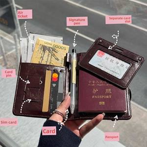 Porta Pasaportes Personalizado Estilo Coreano INS, Cuero PU Ligero, Impermeable, Moderno, para Viajes, Unisex - Product Image 2