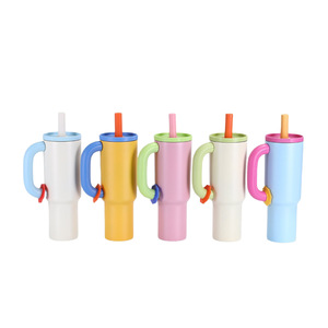 Mug de voiture <span class=keywords><strong>en</strong></span> acier inoxydable de 40 oz avec poignée |   Gobelet isotherme portable <span class=keywords><strong>en</strong></span> acier inoxydable 304 pour les trajets quotidiens, les voyages et le bureau, avec logo personnalisé - Product Image 1