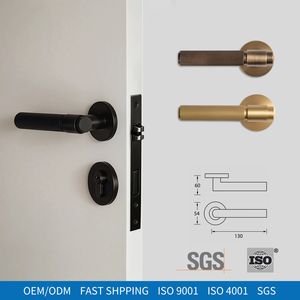Juego de Manijas de Puerta de Latón H59 para Puertas Interiores, 55mm 65mm, Venta al por Mayor, OEM, ODM, Certificación SGS ISO, <span class=keywords><strong>50</strong></span> Conjuntos MOQ - Product Image 1