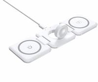 Support de chargeur sans fil 15W avec support de charge magnétique pour montre écouteur station de charge sans fil pliante universelle