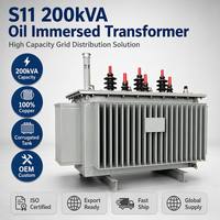 Transformateur de puissance immergé dans l'huile à enroulement en cuivre CRGO triphasé Wanbo-275 OEM personnalisé S11 200 kVA 10 kV 0,4 kV
