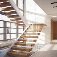 Escalier intérieur moderne en arc Villa Cercle Escalier rond incurvé Escalier garde-corps escalier en colimaçon design avec marches lumières LED
