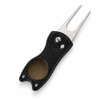 Outil de réparation de divots de golf pliable en acier inoxydable 304, fourche en ABS, marqueur de balle magnétique, 11 cm (ouvert), 7 cm (plié), 40 g, 5 couleurs, logo personnalisé