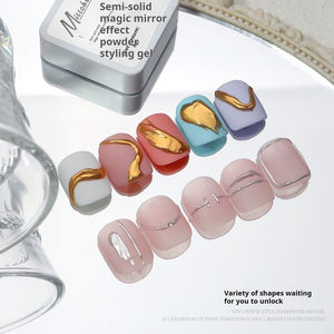 <span class=keywords><strong>Gel</strong></span> de modelage en poudre miroir magique semi-solide de 8ml pour <span class=keywords><strong>manucure</strong></span> UV, photothérapie transparente 3D, Nail Art, colle multifonctionnelle - Product Image 5