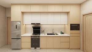 Eco-Friendly Flat Panel Wood Style Modern <b>Kitchen</b> <b>Cabinets</b> with Melamine Board and Solid Wood Doors Direct From China - Product Image 4
