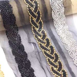 डिजाइन दुल्हन मनके पॉलिएस्टर फ्रेंच क्रिस्टल मोती Chantilly घूंघट Beading कपड़े शादी फीता ट्रिम - Product Image 4