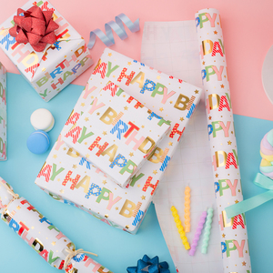 Happy Birthday <b>Pattern</b> Gift Wrapping <b>Paper</b> Double-Sided Art <b>Paper</b> for Party Packaging - Product Image 2
