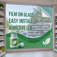 Film LED transparent adhésif pour vitrine de pharmacie, affichage publicitaire sur verre