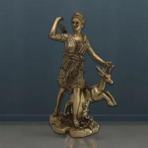 Esculturas al por Mayor para Decoración del Hogar, Figura de Resina de la Diosa Artemisa Cazadora de la Luna, Mitología Griega, Decoración Retro para Bares y Restaurantes - Product Image 2