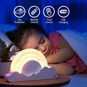 Новый яркий Радужный Ночной свет 14 видов цветов Удаленная перезаряжаемая атмосферная прикроватная лампа для гостиной романтический подарок для детей светодиод - Product Image 2