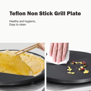 Crêpière Électrique Professionnelle et Domestique Grande Taille Antiadhésive avec <span class=keywords><strong>Plaque</strong></span> en <span class=keywords><strong>Fonte</strong></span> et Corps en Acier Inoxydable - Product Image 6