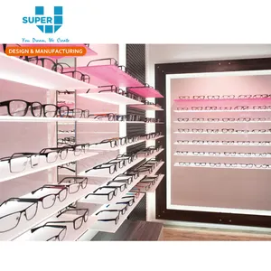 Duvara monte moda mağazası Showroom optik güneş gözlüğü sergileme rafı blok gözlük optik gözlük çerçeveleri vitrin