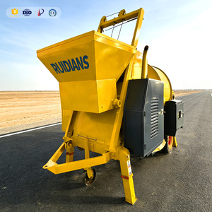 Betoniera con Pompa, Mini Macchina Portatile Diesel/Elettrica con Rimorchio per Costruzioni - Product Image 4