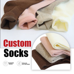 Tối Giản Linen Vớ Cho Phong Cách Mùa Thu Phong Cách Lối Sống Dệt Kim Mô Hình Sọc Phi Hành Đoàn Chiều Dài Chống-Trượt Tính Năng Kỹ Thuật Số Cơ Thể Cuff Dưới - Product Image 1