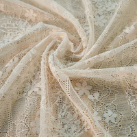 Vente directe d'usine broderie légèrement Transparent couleur abricot robe tissu décoratif pour robe de mariée pour femmes tissu