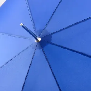 Tahan air tahan angin tongkat hujan matahari promosi hadiah kustom Logo 23 inci Auto terbuka warna polos payung lurus