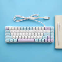 Clavier filaire à membrane Keywin ZK768 en stock, 68 touches, éclairage LED tricolore, 3 couleurs mélangées, pour ordinateur portable et bureau