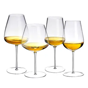 Vidro de vinho Hand-blown Cut Ultra-fino e Light Goblets Borgonha