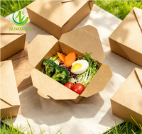 Boîte à repas écologique pour la restauration rapide SUMKOKA BPI Factory, emballage alimentaire en papier kraft à emporter