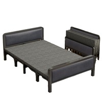 Lit pliant soigneusement sélectionné pour adultes, design moderne et minimaliste, multifonctionnel, pour chambre d'hôtel, appartement, cadre en fer compact