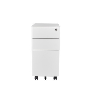 Pedestal de almacenamiento de archivador de Gabinete Móvil de acero y metal de 3 cajones con 5 ruedas y cerradura - Product Image 3