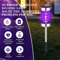 Lámpara Solar Antimosquitos Impermeable LED, Eliminador de Insectos para Jardín, Patio y Terraza con IP65