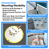 Support universel pour canne à pêche avec ventouse en silicone et métal de 6 pouces, sans perçage, pour voiture ou bateau, capacité de charge 70-90 kg