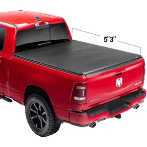 Factory wholesale soft three-fold truck bed cover for Dakota Crew Cab Extra Short Bed 5'3"