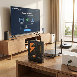 Testeur de câble réseau à extrémité unique avec protection PoE pour RJ45 RJ11, testeur Ethernet LAN pour technicien <span class=keywords><strong>informatique</strong></span>, bureau à domicile - Product Image 1