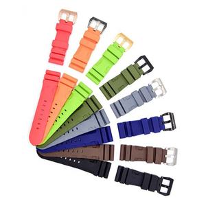 22mm 24mm Solid Color Silicone Rubber Watch Strap with Stainless Steel <strong>Buckle</strong> Luxury Wrist Band for Panerai <strong>Pam</strong> Watch - Product Image 4