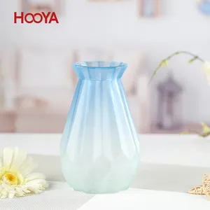 Vaso de vidro colorido decorativo, vaso de vidro moderno barato para decoração de flores
