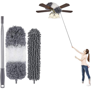 Brosses de nettoyage en microfibre à manche télescopique réglable en acier inoxydable pour usage domestique, flexibles - Product Image 6