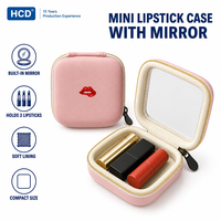 Mini trousse de maquillage en EVA style anglais avec fermeture éclair, poignée souple, porte-rouge à lèvres, pochette avec logo et taille personnalisés, marque HCD