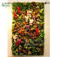 Feuilles de plantes artificielles vertes, feuilles de fougère, fleurs d'orchidées, décoration murale, panneau de fond, jardin vertical, plastique