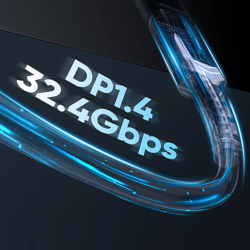 OEM 8K 1.4V UHD DisplayPort erkek kablo 32.4Gbps DP DP kablosu destek 8K 60Hz için HDTV monitör