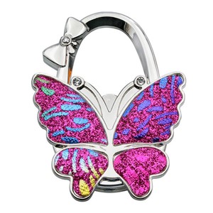 Bolso colgante de mariposa esmerilada, gancho plegable para bolso de mujer, hebilla, accesorios para bolso, gancho lateral para mesa portátil - Product Image 6