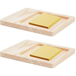 Caja de notas de madera sencilla, organizador de escritorio cuadrado de color madera Natural para almacenamiento en el hogar y la Oficina LY0203 - Product Image 2