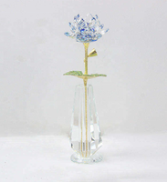 Magnifique figurine de fleur de lotus en cristal K9, vase, décorations pour la maison et les fêtes, idée cadeau souvenir pour anniversaire, Noël, remise de diplôme