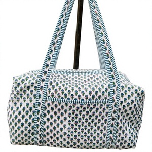 Bolso de hombro grande acolchado de algodón más vendido, bolso de noche lavable con estampado floral, compras de yoga ecológicas, etc. - Product Image 1