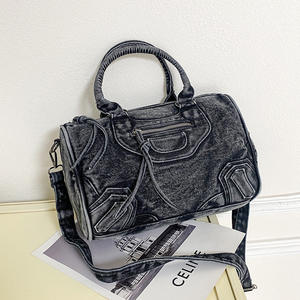 <span class=keywords><strong>Borsa</strong></span> <span class=keywords><strong>a</strong></span> tracolla <span class=keywords><strong>a</strong></span> tracolla portatile Vintage di grande capacità con cerniera in Denim - Product Image 4
