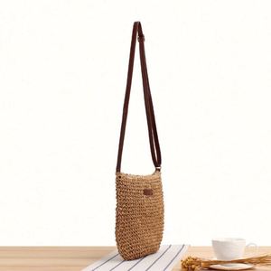 Summer Women's Crossbody Woven Paper Straw Beach Bag-Handmade Water Resistant Portable <b>Intercom</b> Enabled - Product Image 2