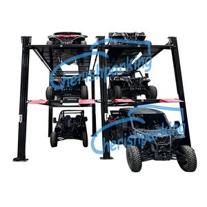 Elevador de estacionamiento automático hidráulico Elevador de acero de cuatro columnas Elevador apilador de automóviles Triple para automóviles triples - Product Image 1