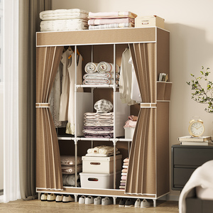 Customizable <strong>Portable</strong> Metal Closet <strong>Wardrobe</strong> with Non-Woven Fabric Cover Multipurpose Clothes Storage Organizer for Bedroom - Product Image 3