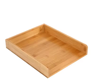 Plateau carré empilable en bambou pour la présentation des raviolis et des wontons - Product Image 3