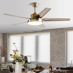 Modern Minimalist <b>Ceiling</b> <b>Fan</b> Light With Led Fixed Blade For Living Room Bedroom 220V Metal Blades - Product Image 2
